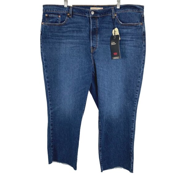 Levi's Premium Wedgie Straight Jeans Button Fly High‎ Rise NWT Women's Size 22W - Picture 1 of 12